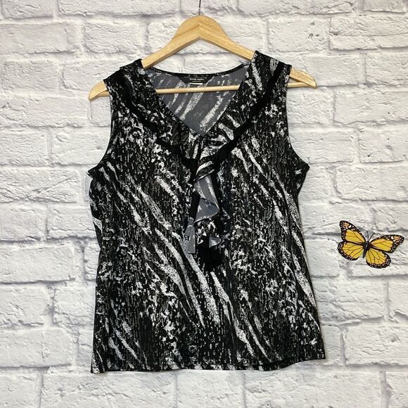 Brody Myles Waterfall Ruffle Sleeveless Top Size Unknown - Picture 2 of 8